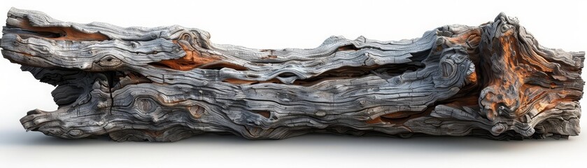 A large log with many holes in it