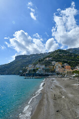 View of the coast in Campania, Italy.	