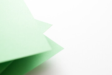 Green and white 3d geometric background, copy space