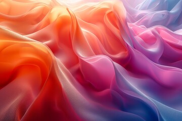 Fototapeta premium A stunning visual of vibrant, silk fabric waves creating a soothing abstract background with a sense of motion and luxury