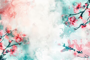 A pastel color scheme enhances the watercolor design of a simple floral template