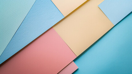 Minimalistic abstract background with paper-based patterns. Clean design emphasizing simplicity. A colorful background with a blue, pink, and yellow strip. The background is made of paper.