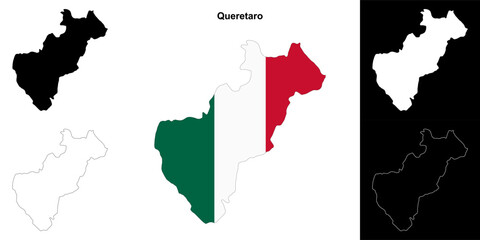 Queretaro state outline map set
