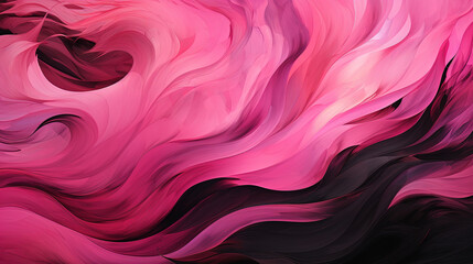 Fototapeta premium Beautiful Pink And Black Color Wavy Brush Strokes on Backdrop