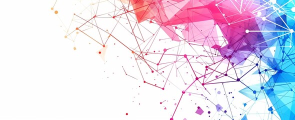 Colorful abstract image with a network of connected lines and dots, representing concepts of connectivity and data