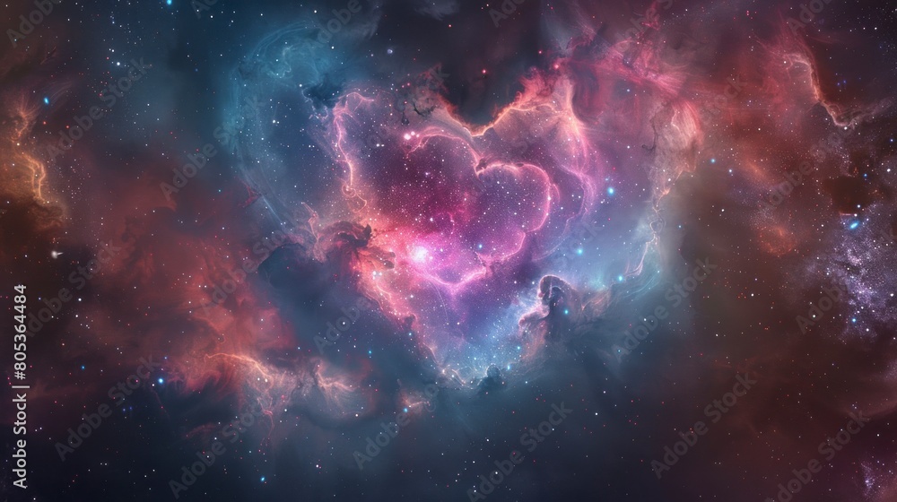 Canvas Prints big heart shaped nebula in space with real colors