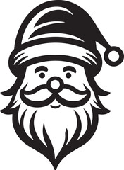 Silhouette of Santa Claus Christmas head vector illustration. Santa Claus for Merry Christmas and happy new year design.