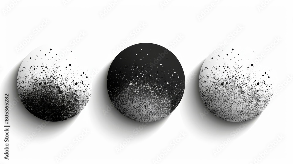 Poster noise gradient shape with grain pattern in modern illustration. monochrome geometric halftone shadow