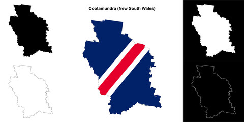 Fototapeta premium Cootamundra (New South Wales) outline map set