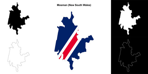 Mosman (New South Wales) outline map set