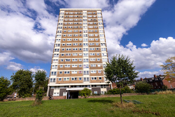 Photo of a block of council owned flats and apartments located in the district of Armley in the...