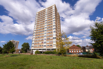 Photo of a block of council owned flats and apartments located in the district of Armley in the...
