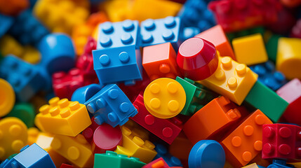 Colorful Lego Blocks in Various Shapes and Sizes