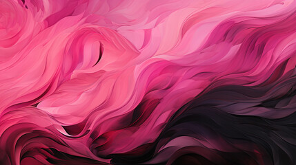 Fototapeta premium Beautiful Pink And Black Color Wavy Brush Strokes on Backdrop