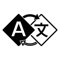 Logo, sign, symbol language translation vector illustration isolated on transparent white background - obrazy, fototapety, plakaty