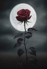 a rose in the moonlight
