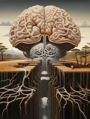 Surreal Brain Featuring Surrealistic Landscapes