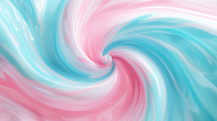 A playful swirl of bubblegum pink and sky blue waves, twisting together in a joyful dance that brings to mind a child's delightful laughter.