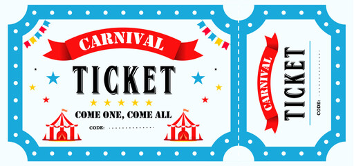 Ticket for circus show event. Horizontal circus ticket. © GraphicStudio