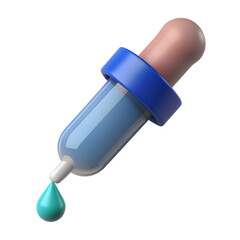 Fototapeta premium isolated dropper plastic 3D icon. science or education illustration. no background