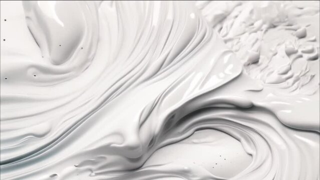 Horizontal video with white texture of cream, sour cream or soft cheese
