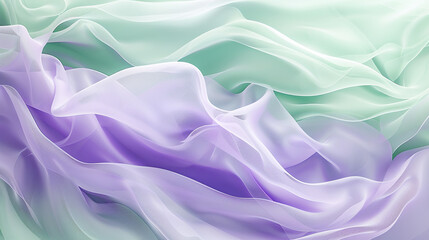 Fototapeta premium A tranquil and soothing fusion of pastel violet and seafoam green waves, flowing together in a gentle and calming manner that suggests the quiet beauty of a coastal morning.