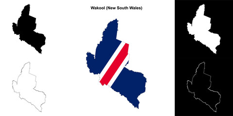 Wakool (New South Wales) outline map set
