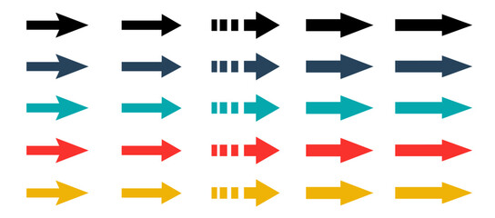 Arrows vector collection. Arrows set vector illustration. Colorful arrow symbols. vector icon. Arrows set icon. Arrow icon. Vector illustration
