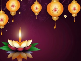 Obraz premium Serene Full Moon Vesak Illustration Suitable for Vesak Banner Background