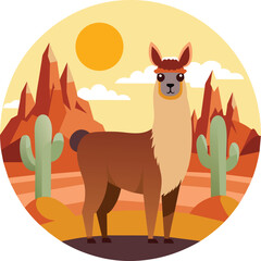 Alpaca Vector Art. Alpaca animal Vector Illustration. Animals Vector Art
