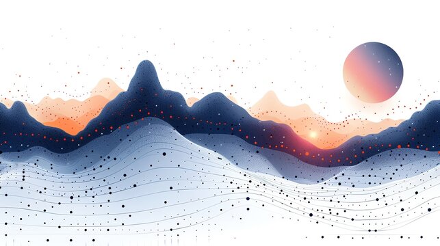 Minimalist illustration of a scatter plot with trend lines, showing the impact of advertising spend on sales growth