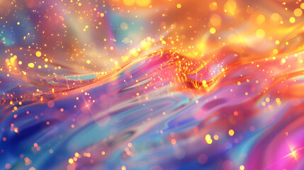 Obraz premium liquido flotando y en movimiento con destellos dorados estilo abstracto y moderno simulando dinamismo wallpaper con espacio para copia plantilla para diseño o decoración