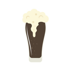 Cold beer icon or sign. Vector flat beer illustration isolated on white background. Alcohol drink pub or bar flat vector