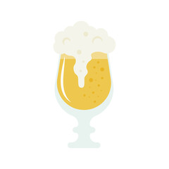 Cold beer icon or sign. Vector flat beer illustration isolated on white background. Alcohol drink pub or bar flat vector