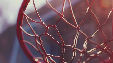 Close-up of basketball net