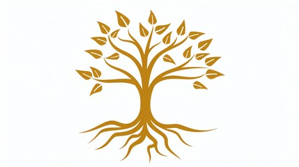 A simple illustration of a tree with roots and leaves.