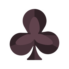 Flat vector illustration of a set of card suits on a white background. Casino cards. Card suits Clubs