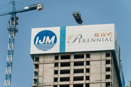 PENANG, MALAYSIA - APRIL 05, 2024: IJM and Perennial are shaping the future of Penang waterfront convention center.