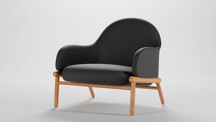 Modern design single sofa premium photo 3d render