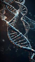 Ethereal visuals of DNA strands interwoven with historical and mystical images. ai generated
