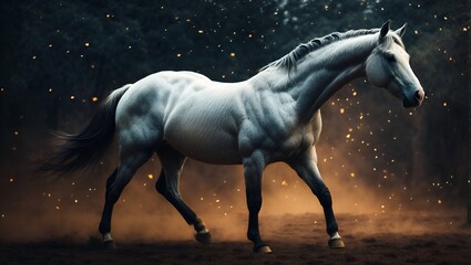 Obraz na płótnie Canvas Horse abstract magical animal background with mare stallion wallpaper generative ai