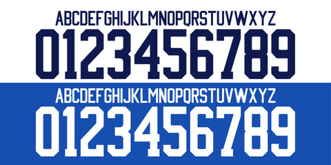 font vector team 2022 kit sport style font. USA font. football style font with lines inside. sports style letters and numbers for soccer team. Home away