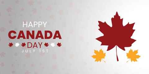happy Canada independence day wishing poster, banner , leaf, Canada flag, typography vector file