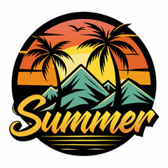 Obraz premium Summer vibes vector illustration. This is an editable file.