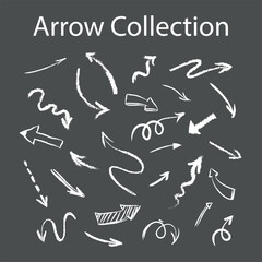 Fototapeta premium arrow collection in chalk style.