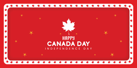 happy Canada independence day wishing poster, banner , leaf, Canada flag, typography vector file