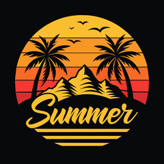 Fototapeta premium Summer vibes vector illustration. This is an editable file.