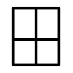 Double door fridge outline icon vector. Double door fridge outline isolated white background. Vector