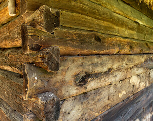 old wooden wall of a rural house