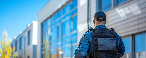 Security guard participating in advanced security training programs, focusing on improving school safety and emergency response techniques